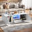 Modern High Glossy Rectangle Coffee Table With 2 Cabinets, One Drawer, 16 Colour Led Lights And A Open Shelf-1713154640