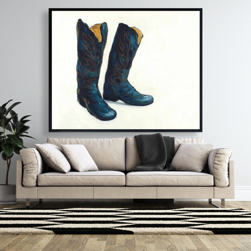 Leather Cowboy Boots Print On Canvas