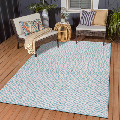 Tapis d'extérieur de couleur turquoise