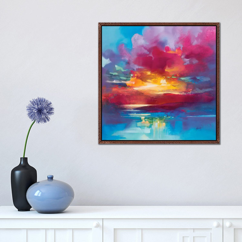 Loch Lomond Sky by Scott Naismith - Painting on Canvas, Classic Brown Wood Framed, 93.98 cm H x 93.98 cm W