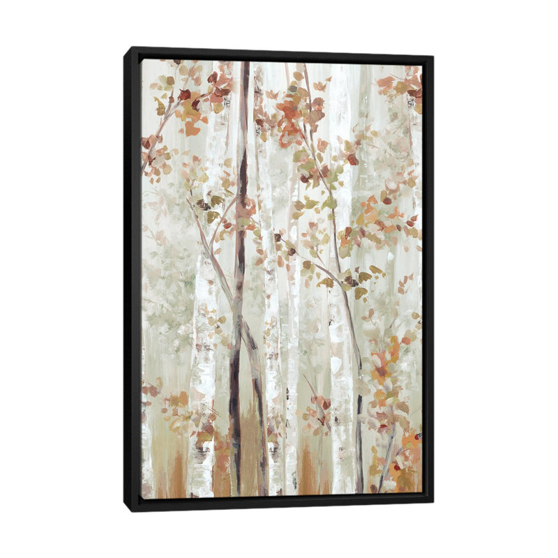 «Birch Wood II» par Eva Watts, reproduction d'art sur toile tendue, H 26 po x l 18 po x 1,5 po, Toile avec cadre noir