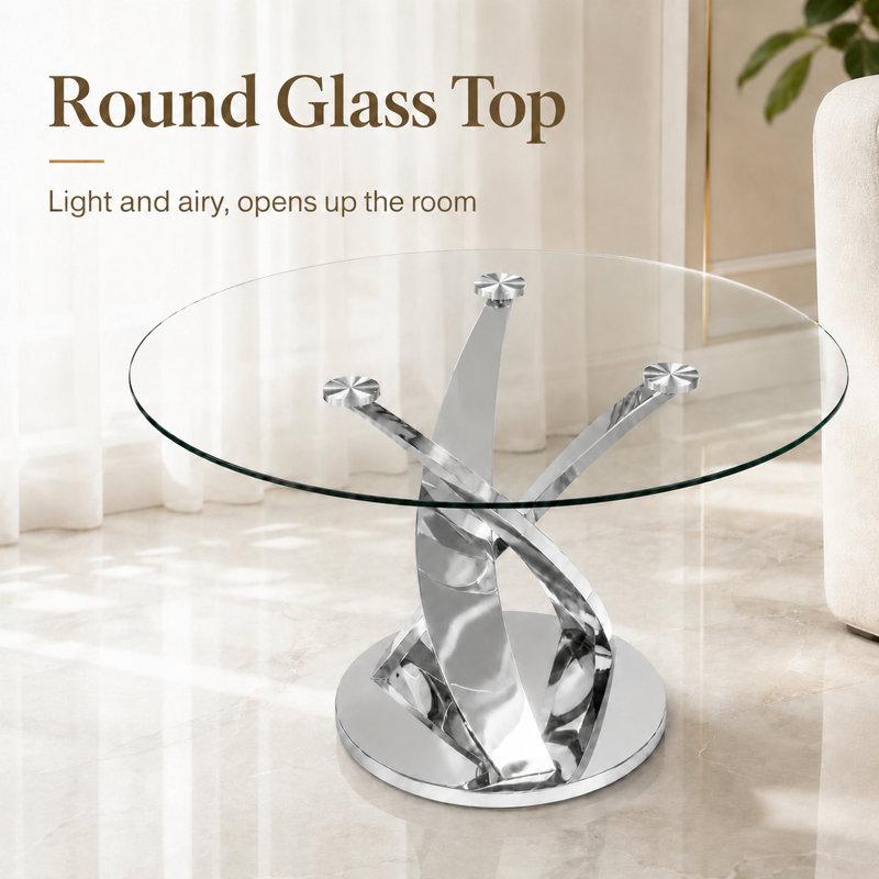 Base de table dorée, Clear/Silver