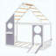 Lit simple avec glissade, bande lumineuse à DEL et panneau avant, mauve - lit plateforme en bois pour enfants-594253161