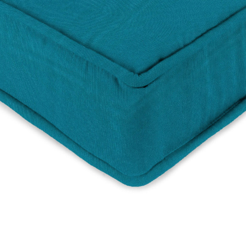 22 in x 45 in Outdoor Deep Seat Cushion Set with Ties, Canvas Turquoise