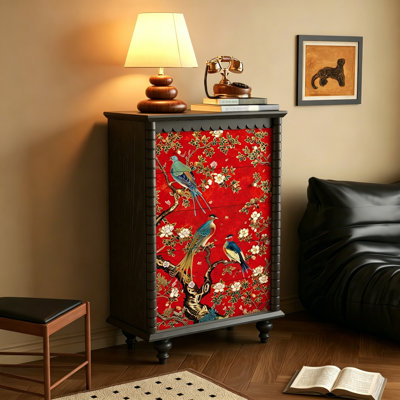 Commode 5 tiroirs en bois massif pour rangement multi-pièces