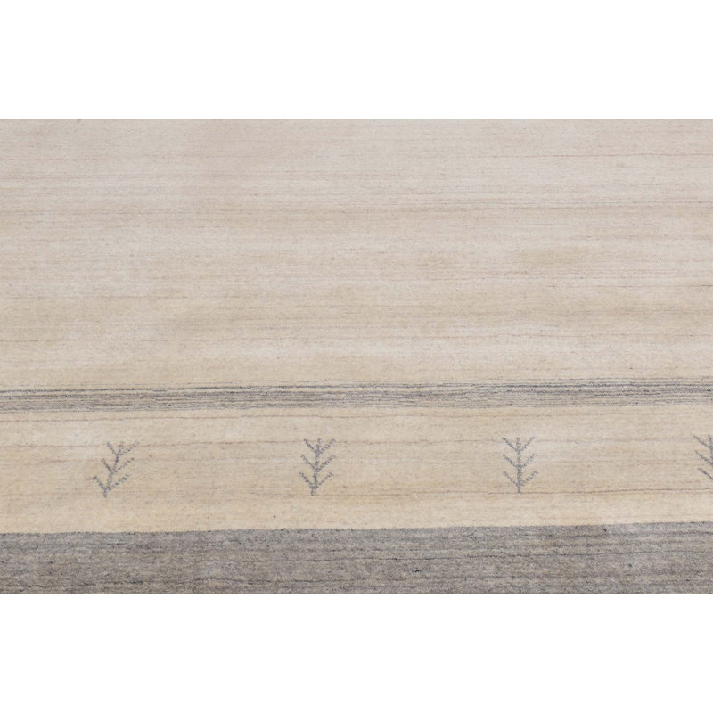 Wool Oriental Area Rug in Black/Beige, Rectangle 10' x 14'