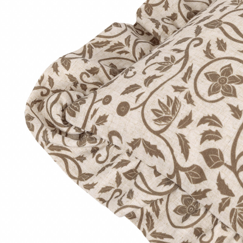 Floral Square Cushion Cover, Brown