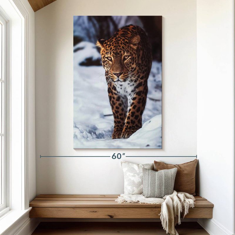 Brampt Winter Leopard, 51" H x 34" W