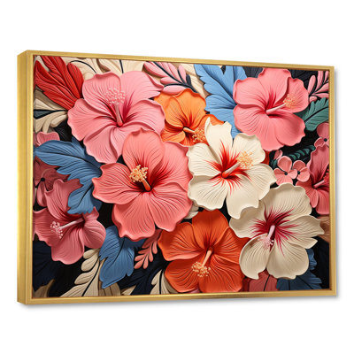Colorful Hibiscus Flowers Floral Harmony II - Hibiscus Wall Art