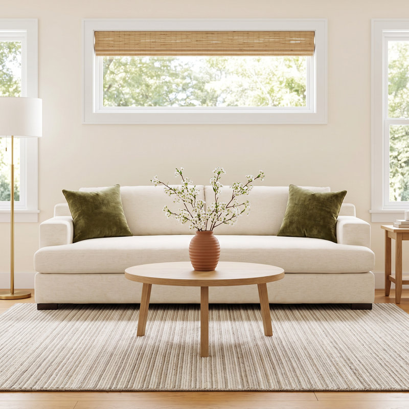 Crispin Sofa, 33" H x 96" W x 42.50" D, Crypton Nomad Snow