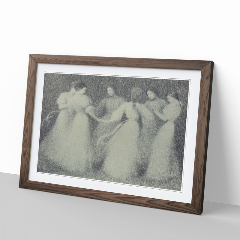 La Ronde by Henri Le Sidaner - Picture Frame Painting, 27cm H x 36cm W x 2cm D, Walnut Framed