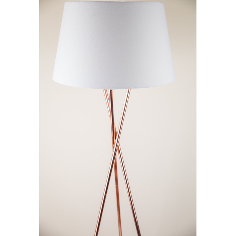 Dumas 154cm Tripod Floor Lamp, Copper, White