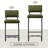 Ambrine Low Back Tufted Velvet Upholstered Counter/Bar Stool with Steel Sled Frame-89351470-89351469
