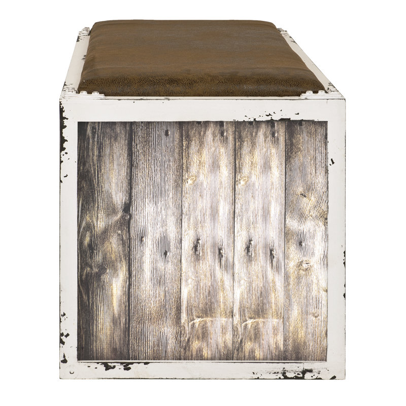 Justice Faux Leather Upholstered Storage Bench