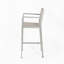 Tabourets 29,50 "avec structure en aluminium antirouille argenté, filet gris, ensemble de 2