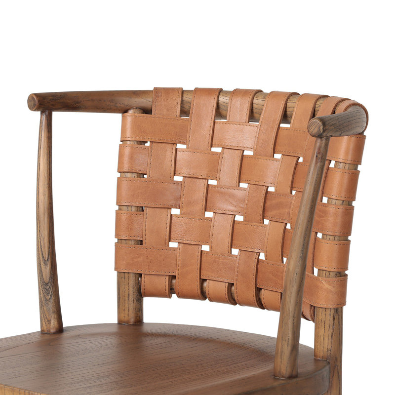 Penelope Leather Upholstered Arm Chair