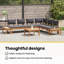  Garden Bench Set With Cushion With Storage 3 Pcs Brown, Grey