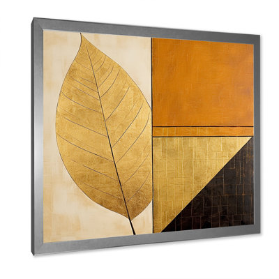 " Golden Geometry Leaves Foliage III "