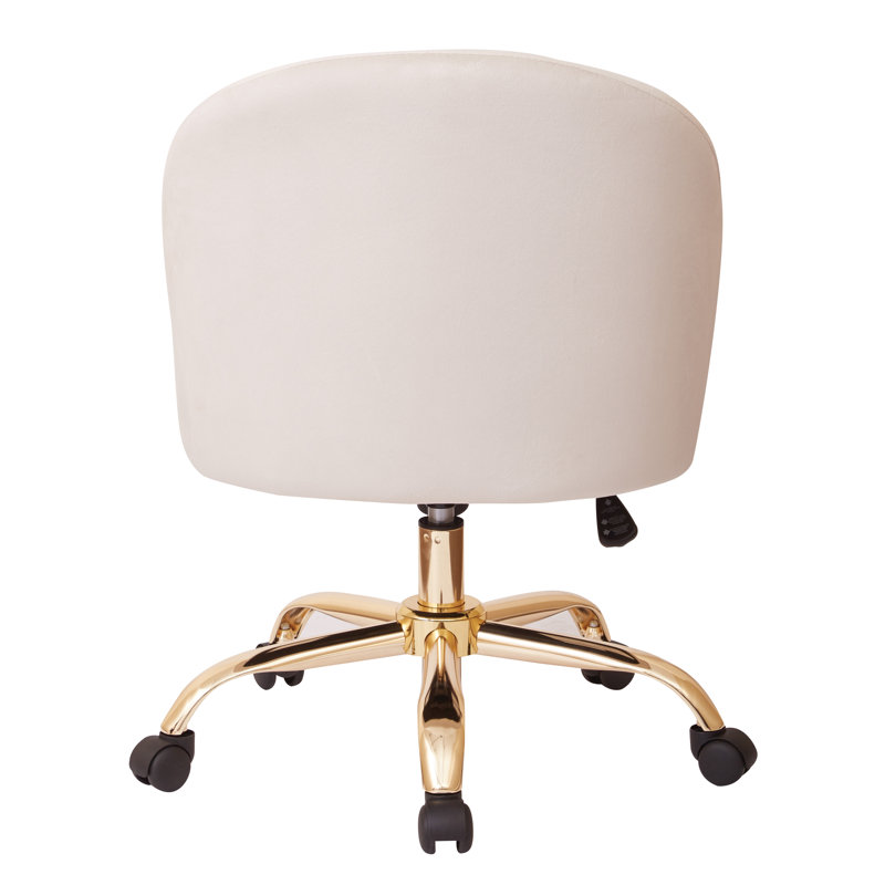 Layton Mid-Back Oyster Pearl Velvet Swivel Task Chair