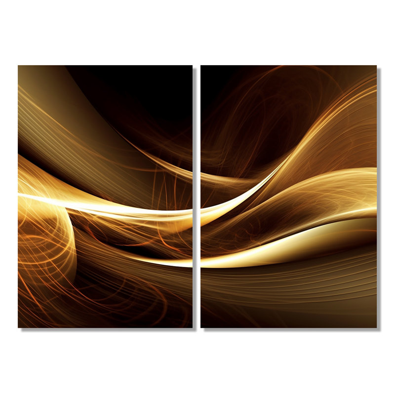 Canapé doré sur toile moderne, Wrapped Canvas, Does Not Apply, 36" H x 48" W