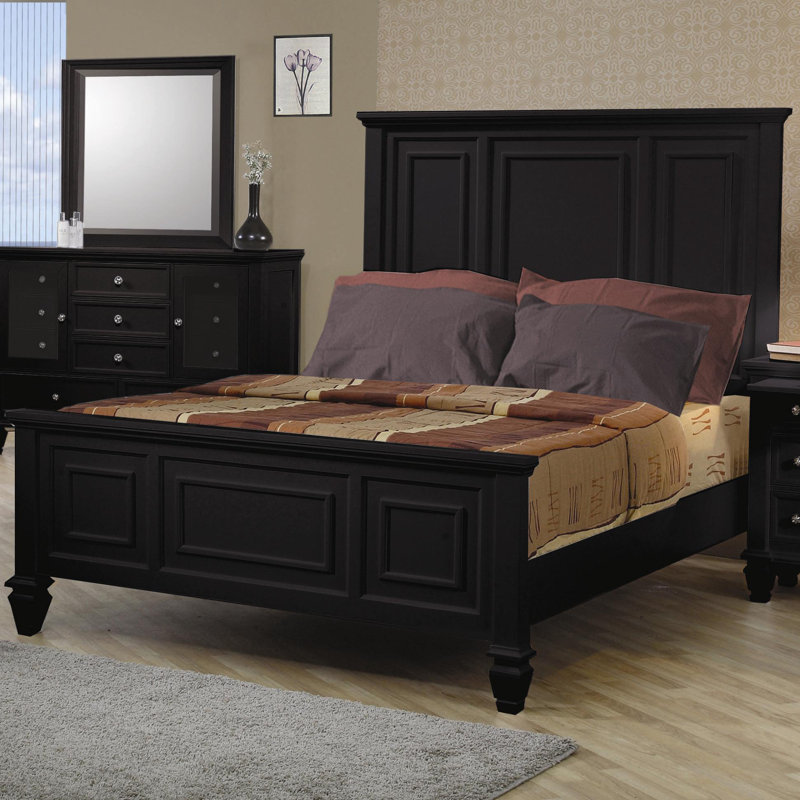 Lit standard en bois massif Barret, Grand, Blanc