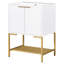 Meuble-lavabo avec lavabo, meuble-lavabo avec deux portes et structure en métal doré Natira