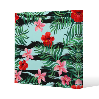 Tropical Plants Slim Style Canvas Print , 15mm Slim Real wood.