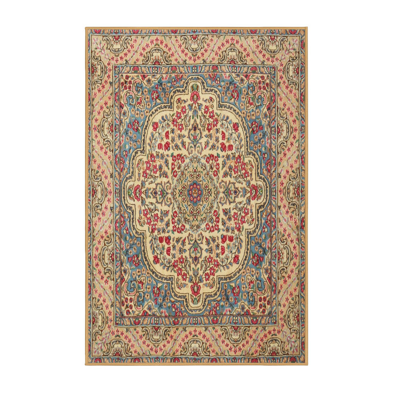 Tapis gris/brun/rouge clair traditionnel Klas, Rectangle 7 pi x 10 pi