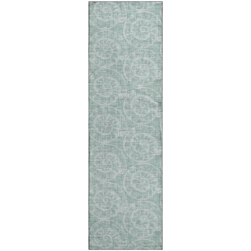 Premium Machine Washable Mayfield AMF190 Animal Print Rug, 2'6" x 3'10", Green