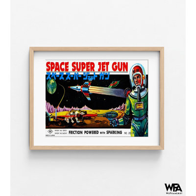 Spaceship Astronaut Outter Space Retro Poster Teen Son Bedroom Wall Art, Geek Cousin NASA Fan Office Decor, Gift for friend
