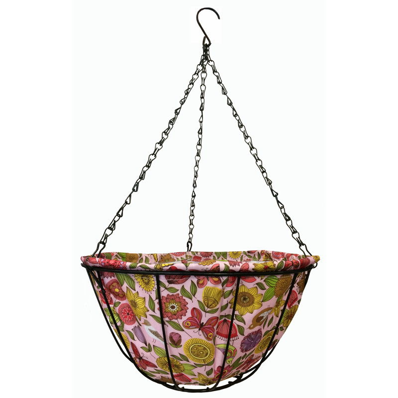 Metal Hanging Planter, 6" H x 12" W x 12" D, No