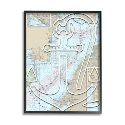 Carte détaillée de Tampa Bay, Floride, ancre par Lil 'Rue - impression