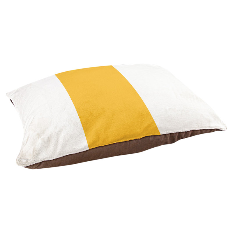 Coussin rectangulaire designer Los Angeles, Moyen (L 30 po x l 40 po), Blanc / or