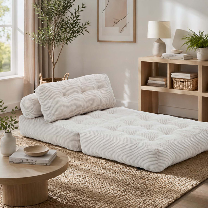 Fauteuil convertible avec coussin, Beige
