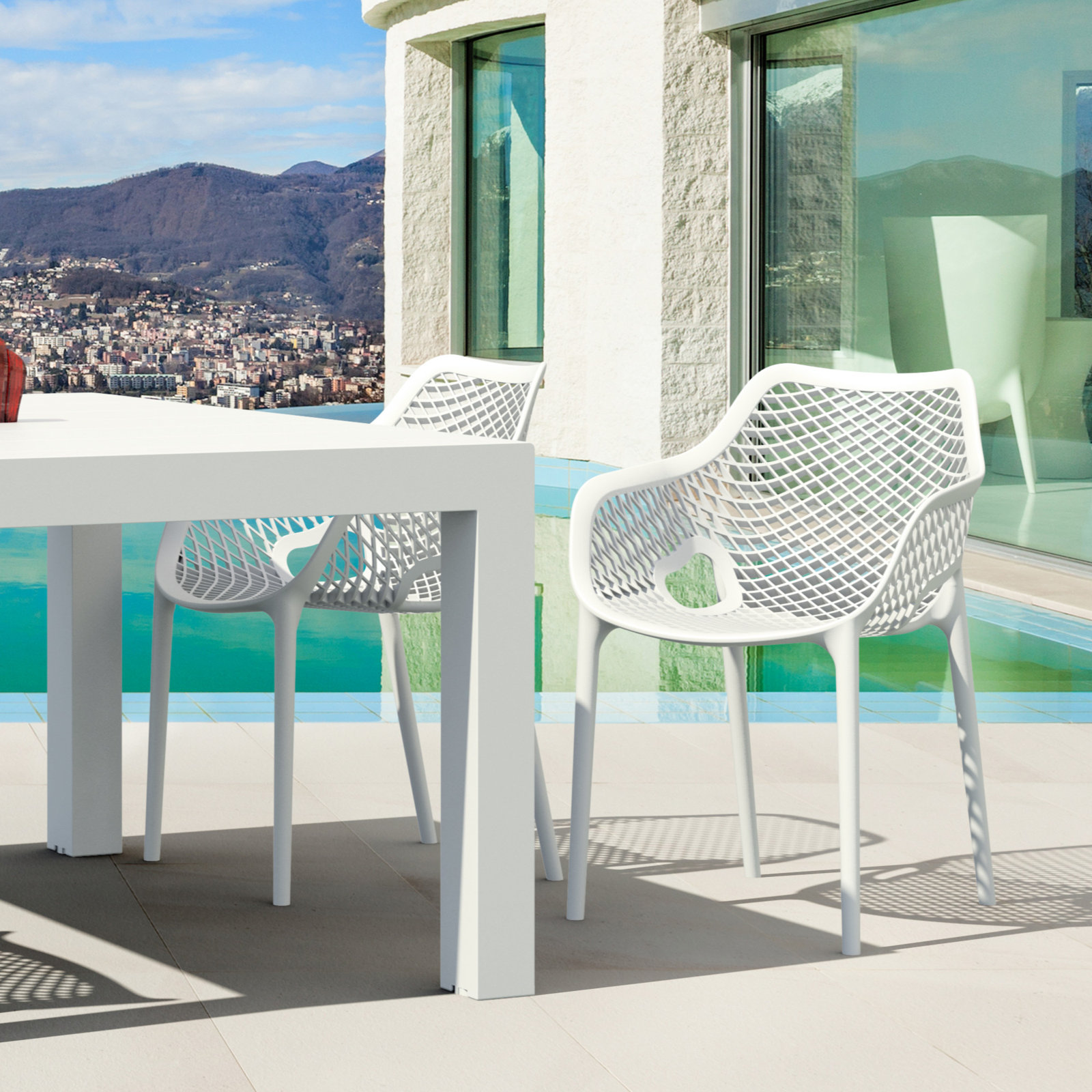 Asherton 55" Patio Dining Set, White