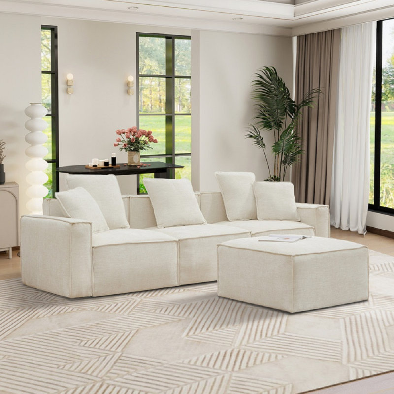 Canapé modulaire Makassar, Polyester beige