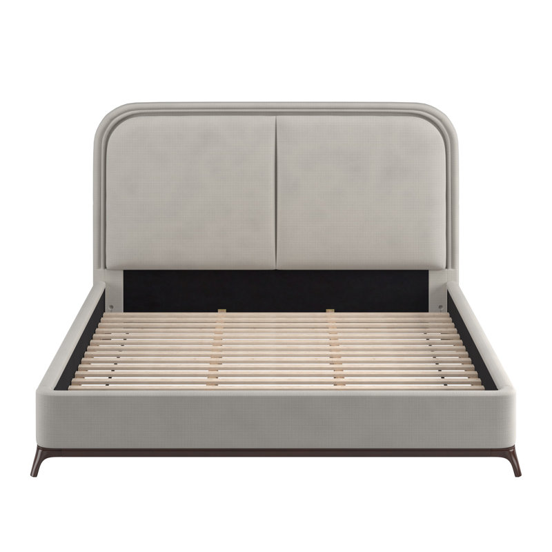 Lit plateforme tapissier Savannah, Très grand, Gris