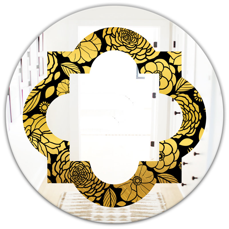 Miroir mural Quatrefoil Glam, 31.5" H x 31.5" W, Floral quadrilobe II