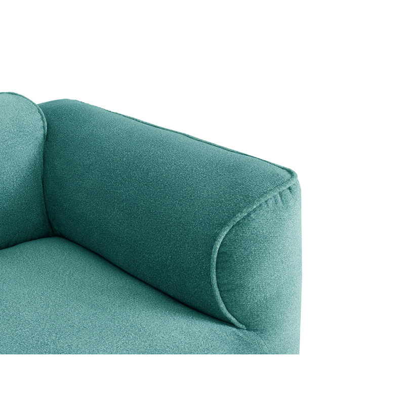 Boneless 4 - Piece Upholstered Sectional, Blue Polyester