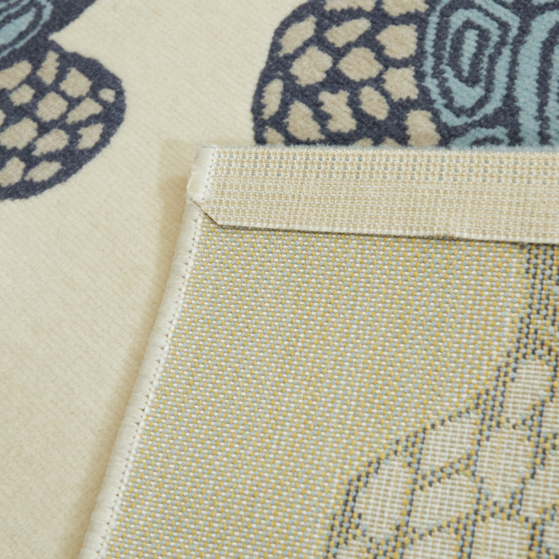 Tapis bleu / beige / gris Wilken, Rectangle 5 pi 3 po x 7 pi