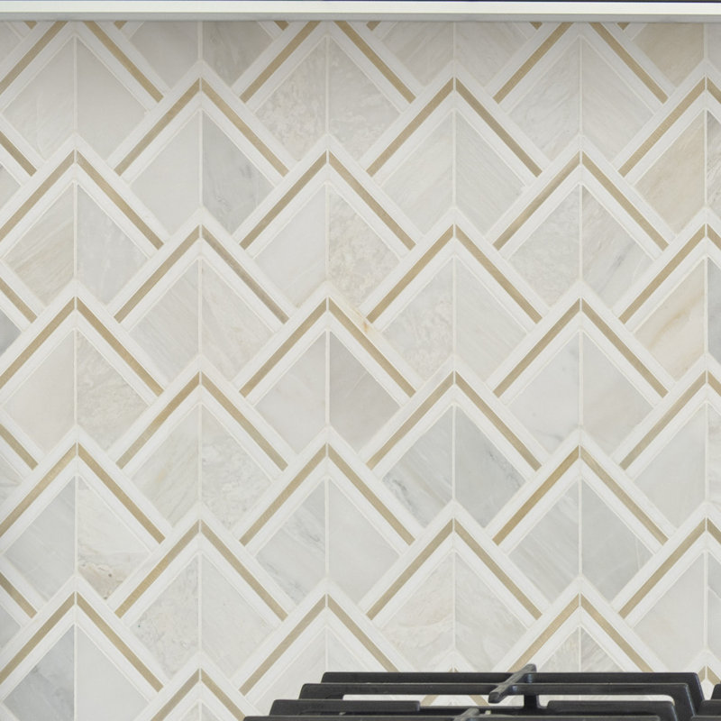 Carreau de mosaïque de sol et de mur en métal 10 po x 13 po Artemis Solara