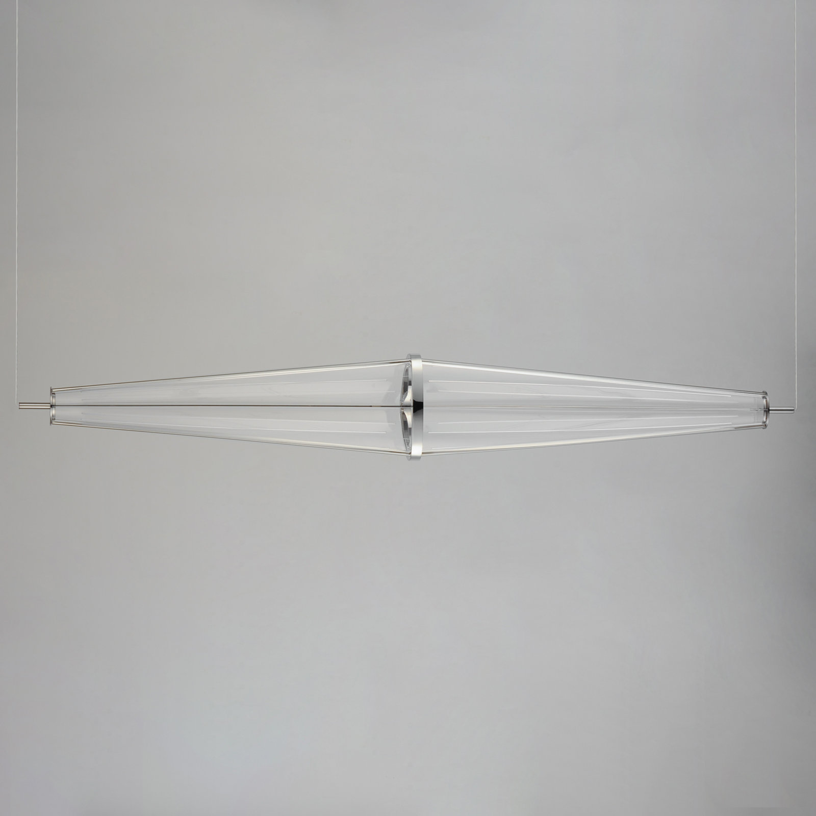 Alic 3 Light Acrylic Stainless Steel Dimmable LED Pendant, 7.75" H x 51.25" W x 7.75" D