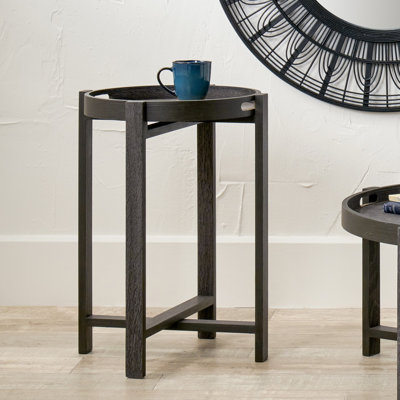 Talae Cross Legs Round Tray Top Side Table