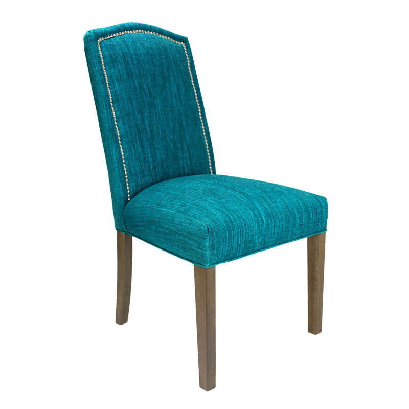 Chaise rembourrée Chalus Hermanson, Noyer, Turquoise