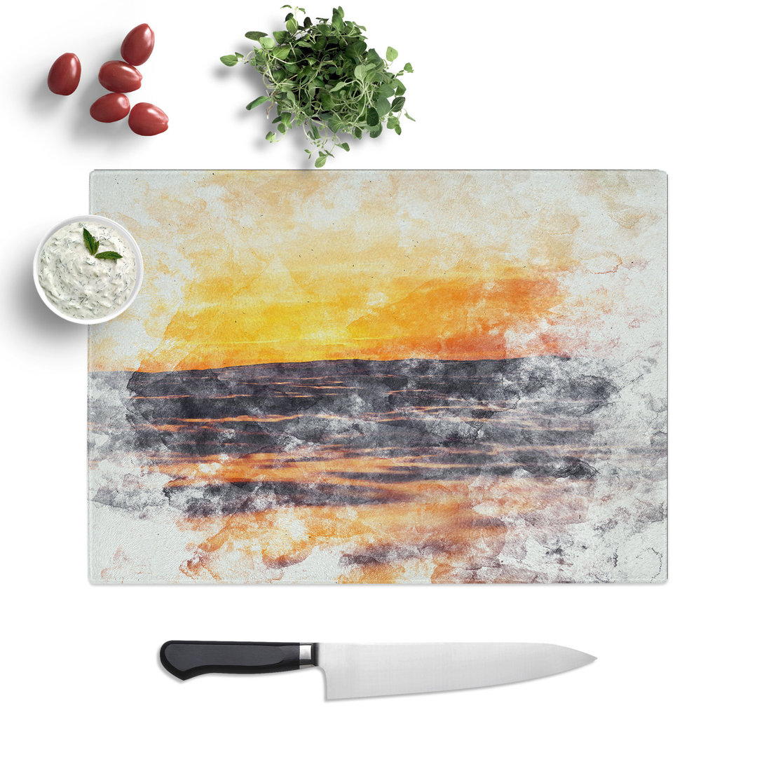 Tempered Glass Mood of the Ocean Chopping Board