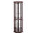 Lighted Corner Curio Cabinet - Display Case for Living Room, Antique Collectibles, Wine & Bar Glass Storage - Elegant Corner Design with Lights Included-Dark Cherry-606826614