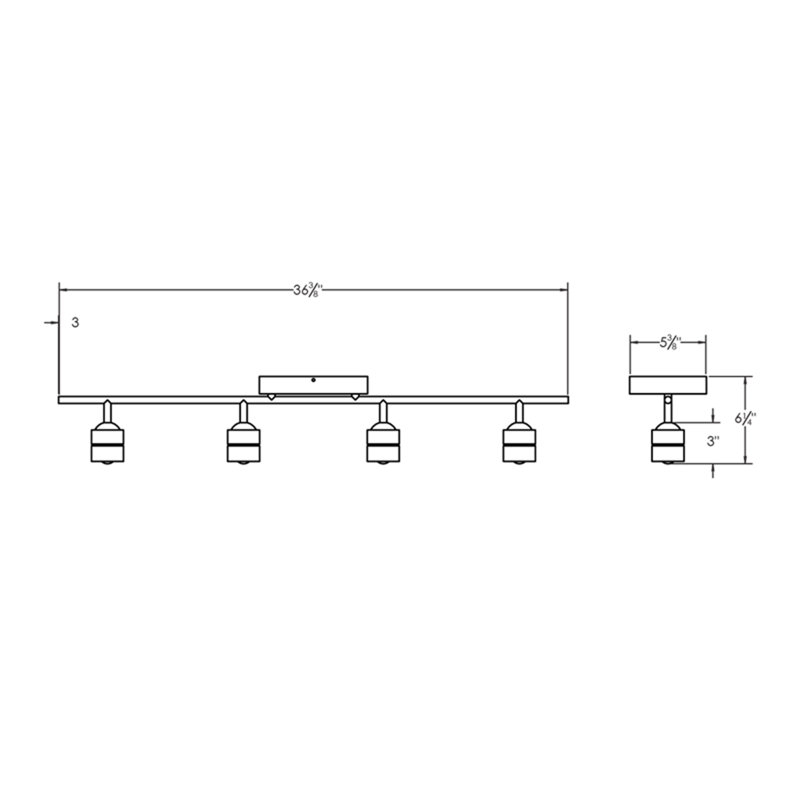 Satin Nickel 4-Light LED Track Fixture with Frosted Acrylic Diffusers