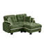 Canapé modulaire rembourré 70 po avec repose-pieds, 2 coussins décoratifs et garniture à pompons 70 po-328646784-328646785