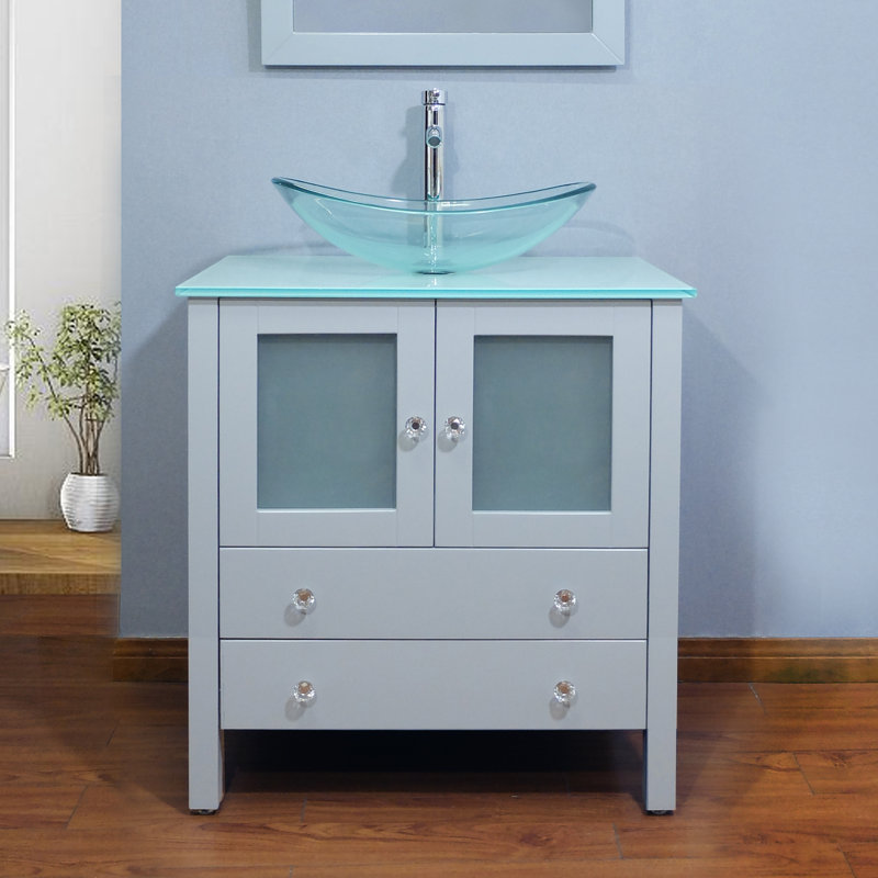 Ensemble de meuble-lavabo simple 30 po Khaqan, Gris