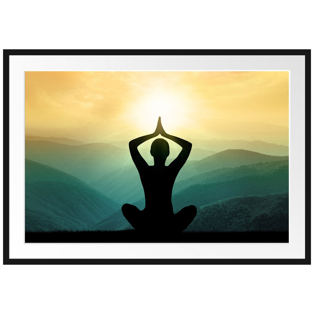 Yoga und Meditation Gerahmter Fotokunstdruck Poster